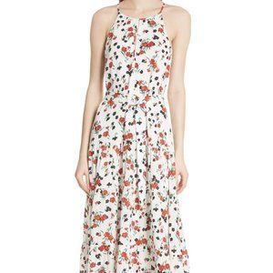A.L.C floral sleeveless tiered silk dress